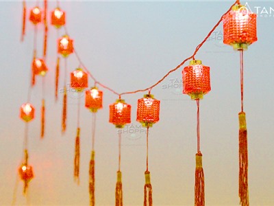 Dây đèn lồng đèn đỏ trang trí tết số 05